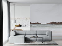 Nautical art style Painted Shores wall mural for a modern study.