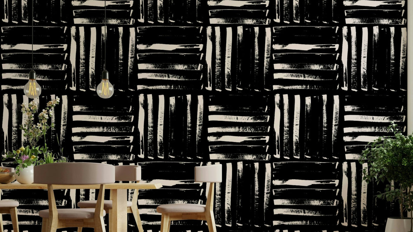 A full wall shot of the stripes, showing the uniform pattern and color