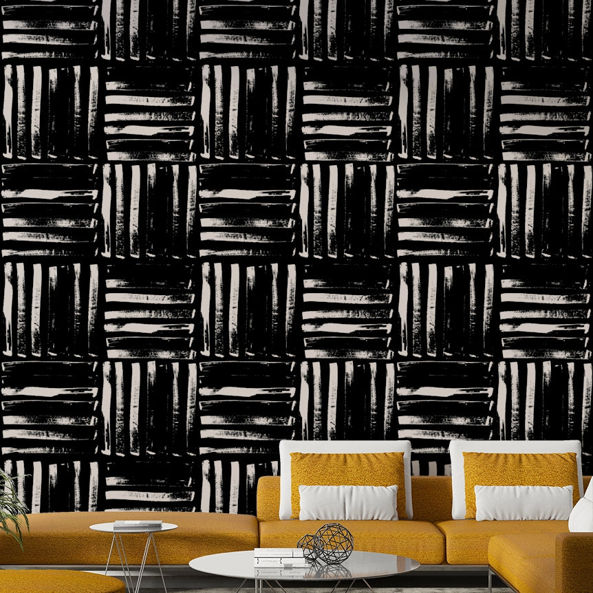 The wallpaper on an accent wall, highlighting its visual impact