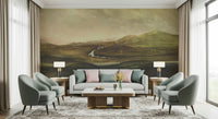 A peaceful open country mural on decorative wallpaper., GD5577