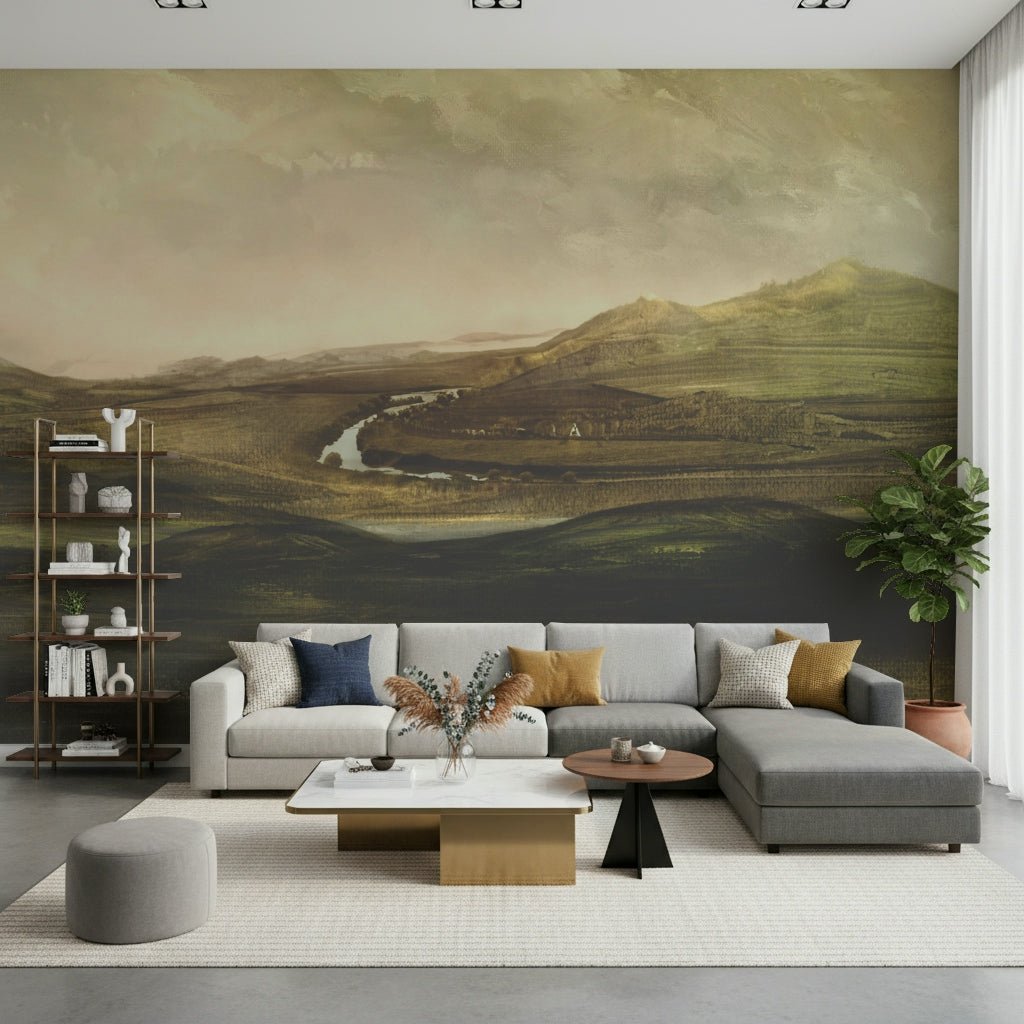 A beautiful wide-angle wall mural of a serene view., GD5577