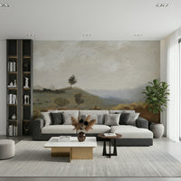 A beautiful modern art wall mural of delicate lines.
