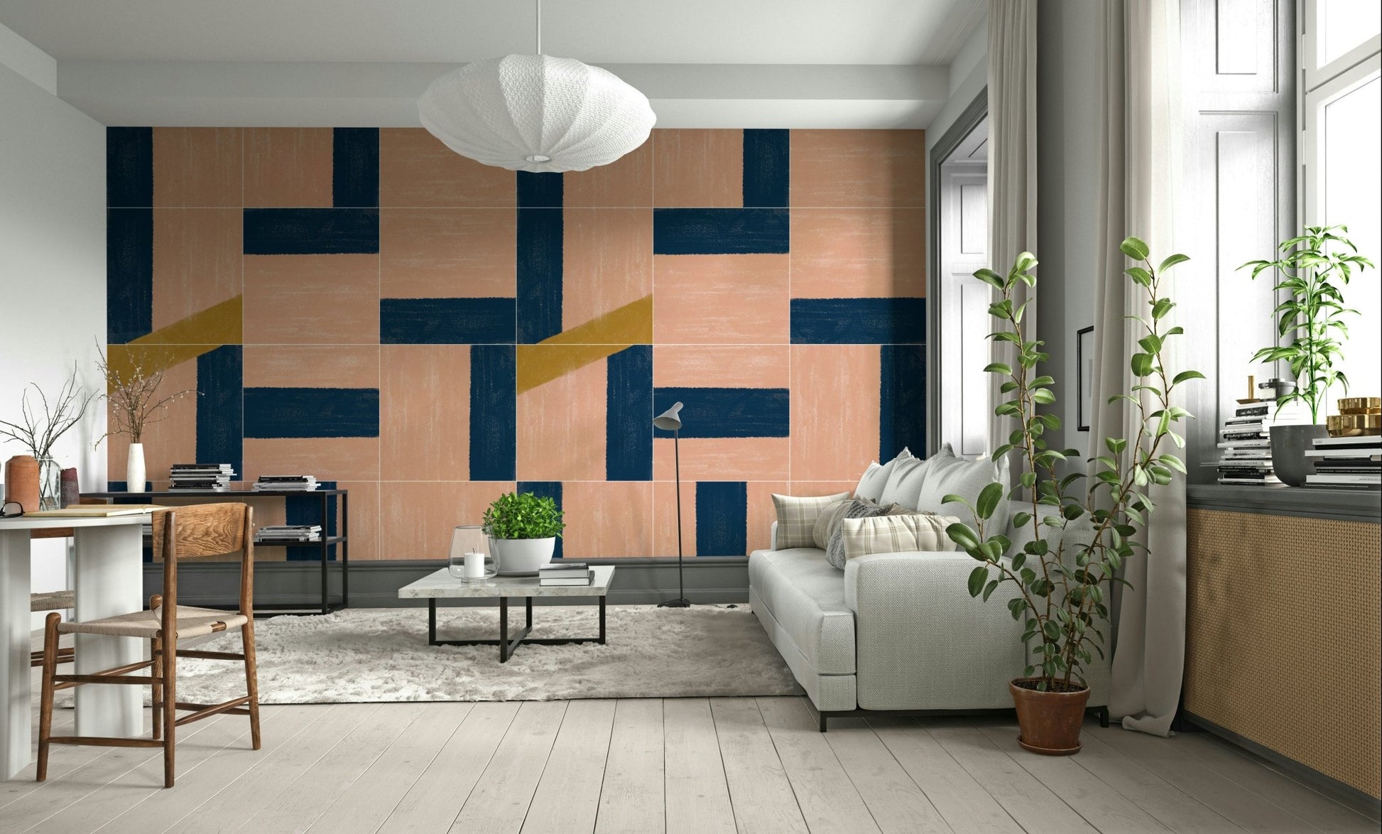 Weathered artistic tile wallpaper
