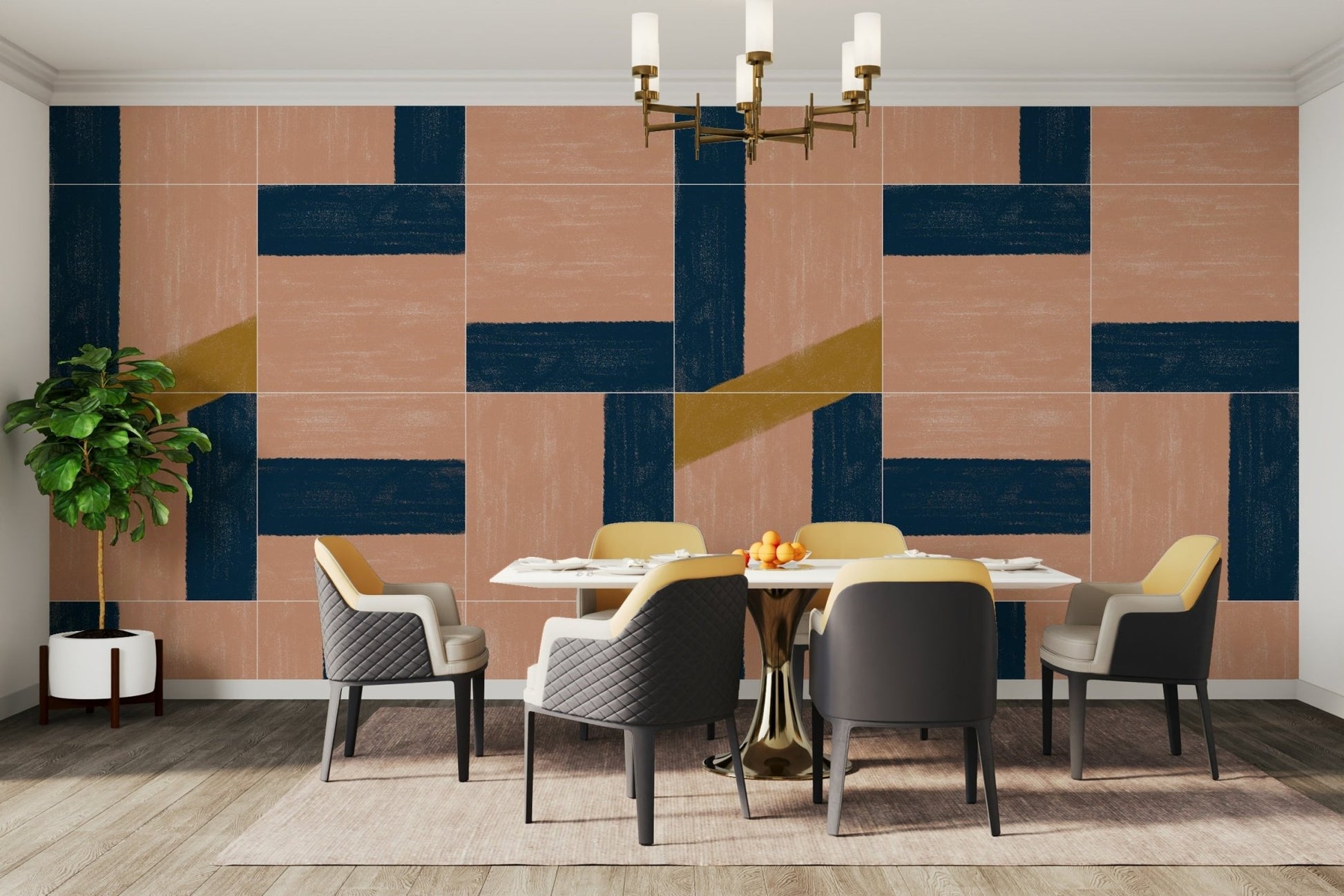 Hand-painted tile wallpaper for walls
