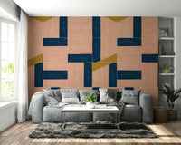 Mixed motif wall mural with tiles
