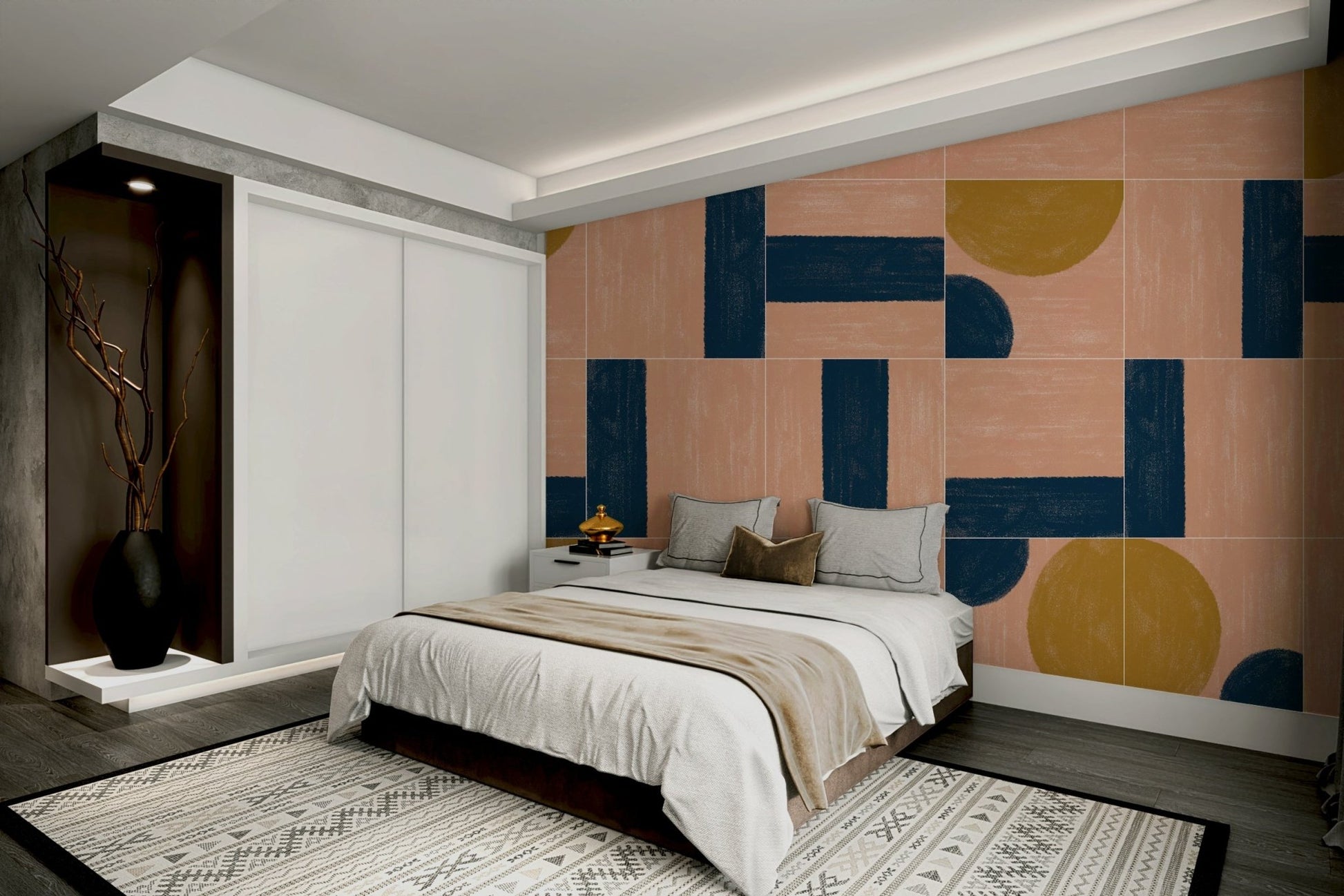 Vintage tile pattern in soft blues
