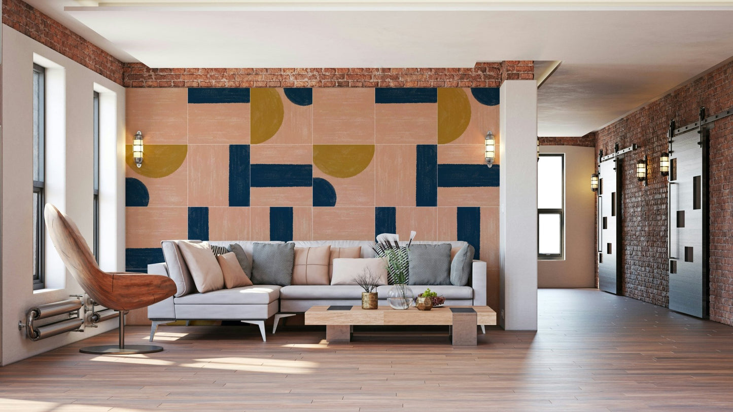 Soft textured tile wallpaper for walls
