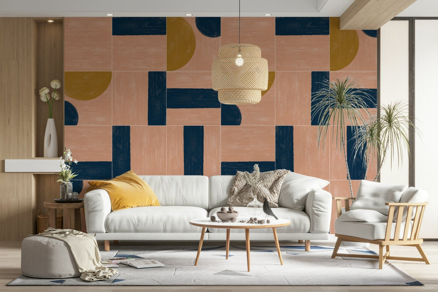 Artistic ceramic tile wallpaper
