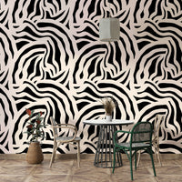 Wallpaper with a playful, abstract print

