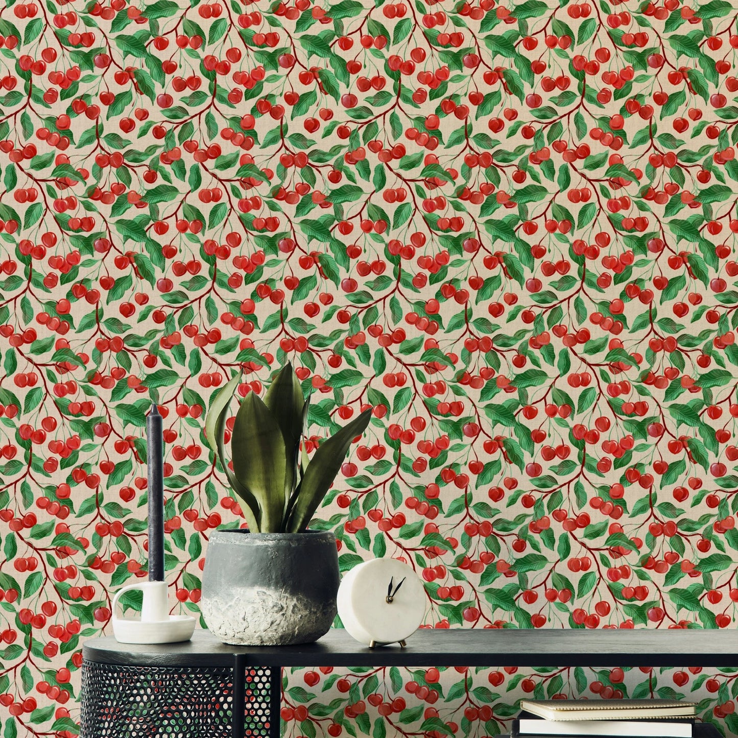 Warm beige cherry wallpaper for walls

