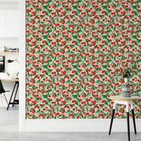 Cottage style wallpaper with cherries

