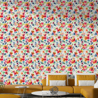 Tropical floral wallpaper for living room

