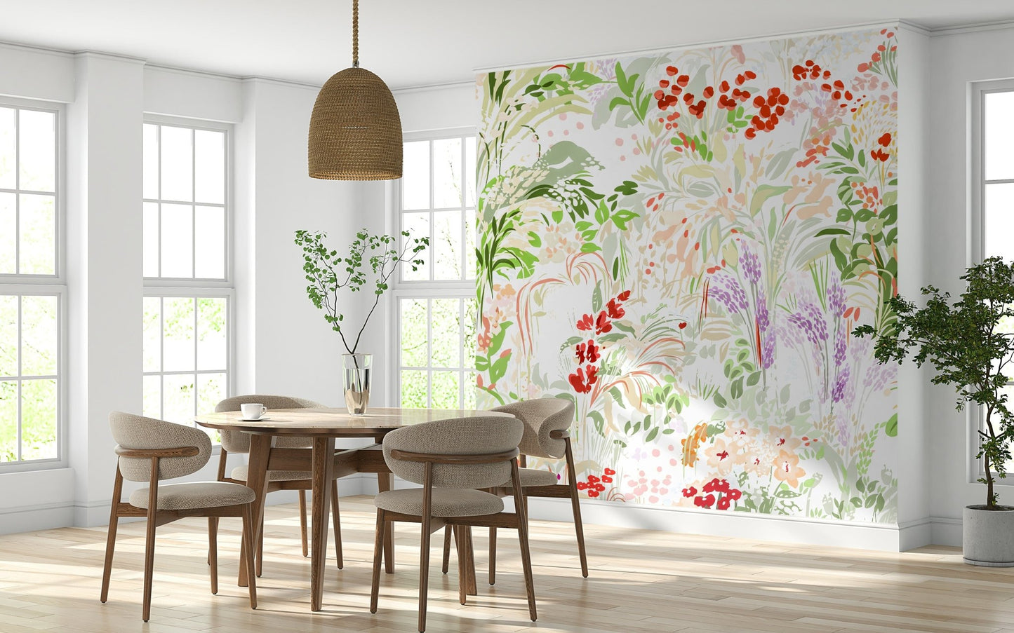 Exuberant fecundity in this Painterly Meadow wall covering., GD6656