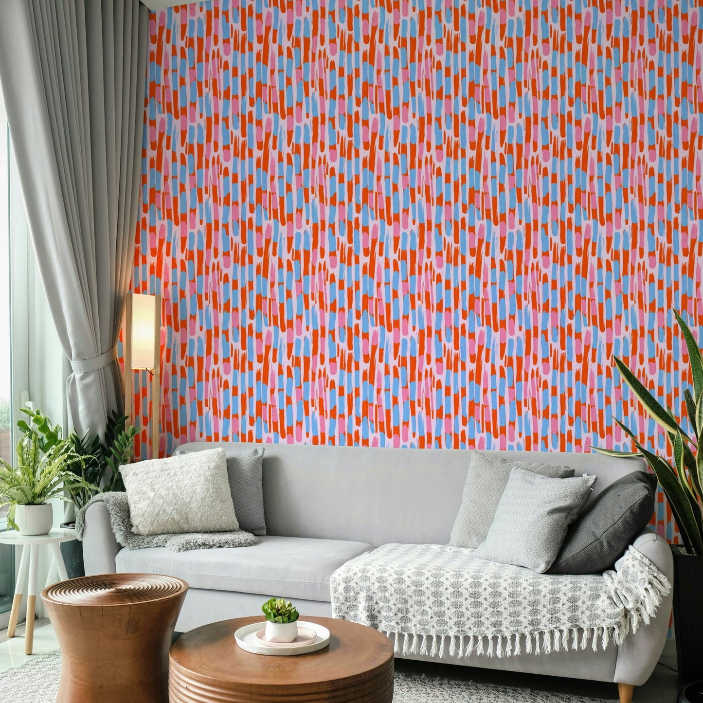 A detail shot of the elegant lines in the wallpaper., GD4667
