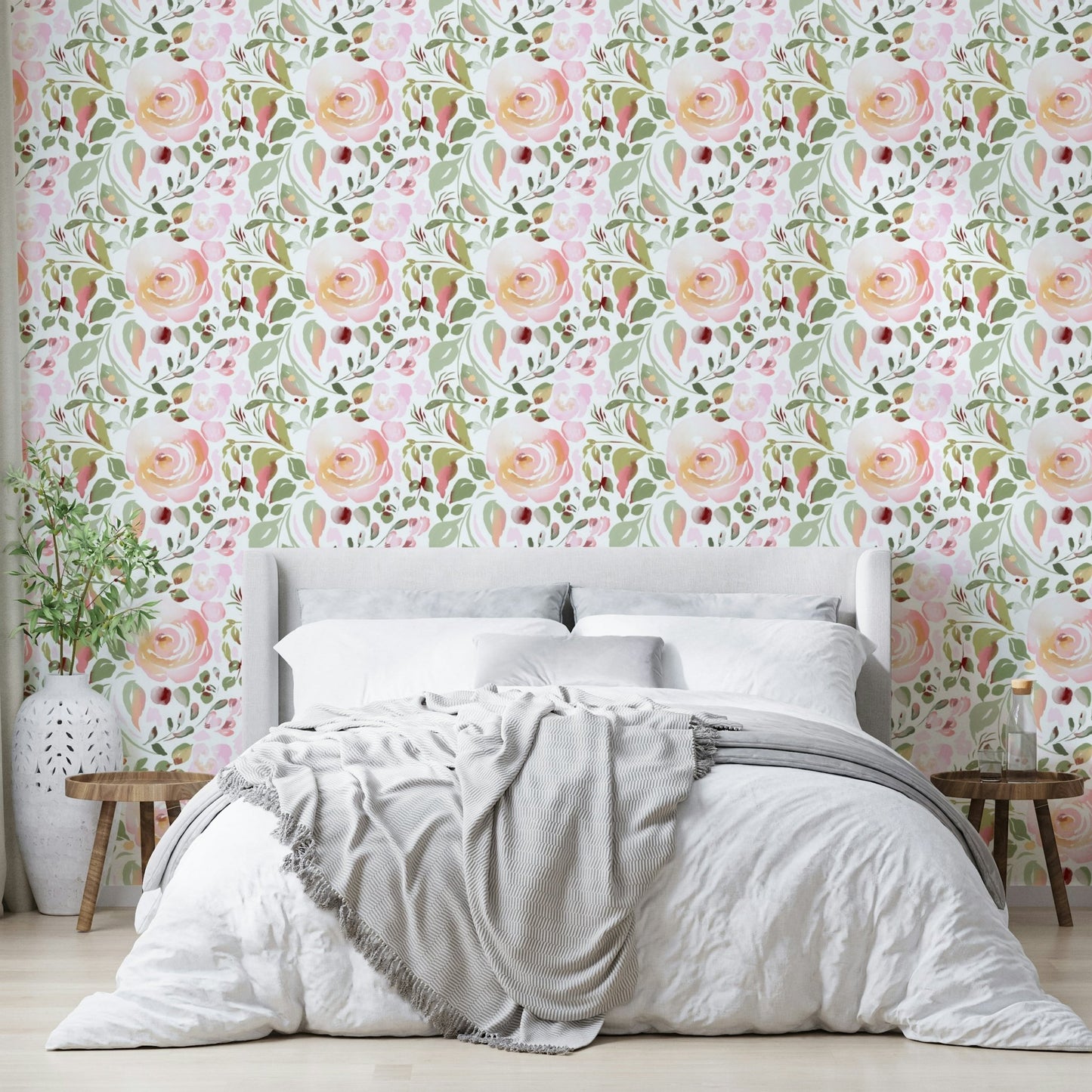 Painterly Rose Garden Wallpaper⁠