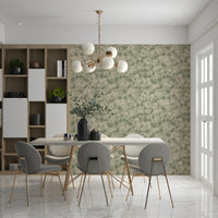 Charming blossom pattern mural creating a light and airy atmosphere.