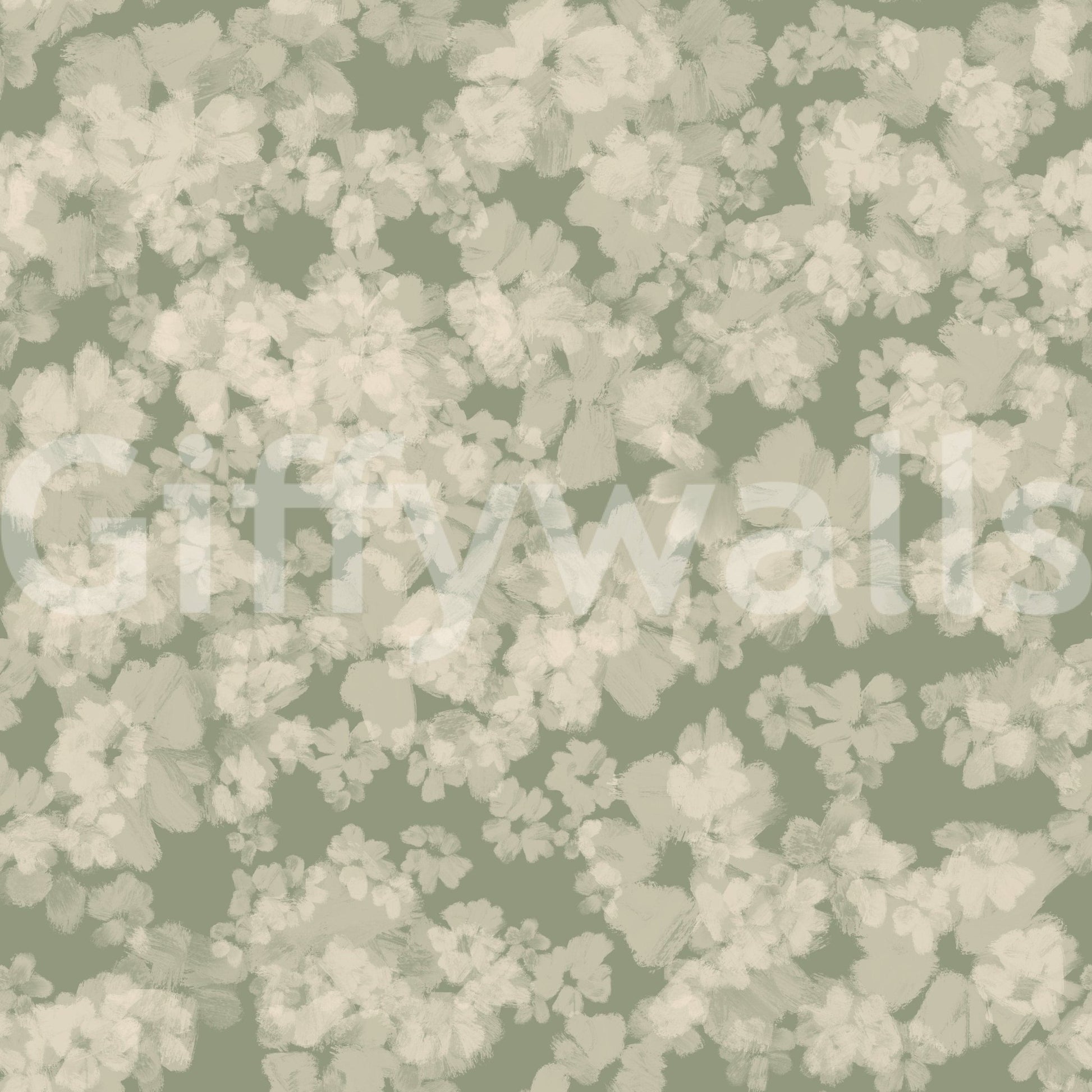 Vintage-look Soft Blossom wallpaper graphic element with depth.