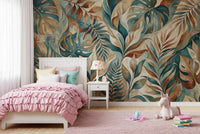 Kids room comes alive beside the brushy tropical foliage wall mural
GD9567