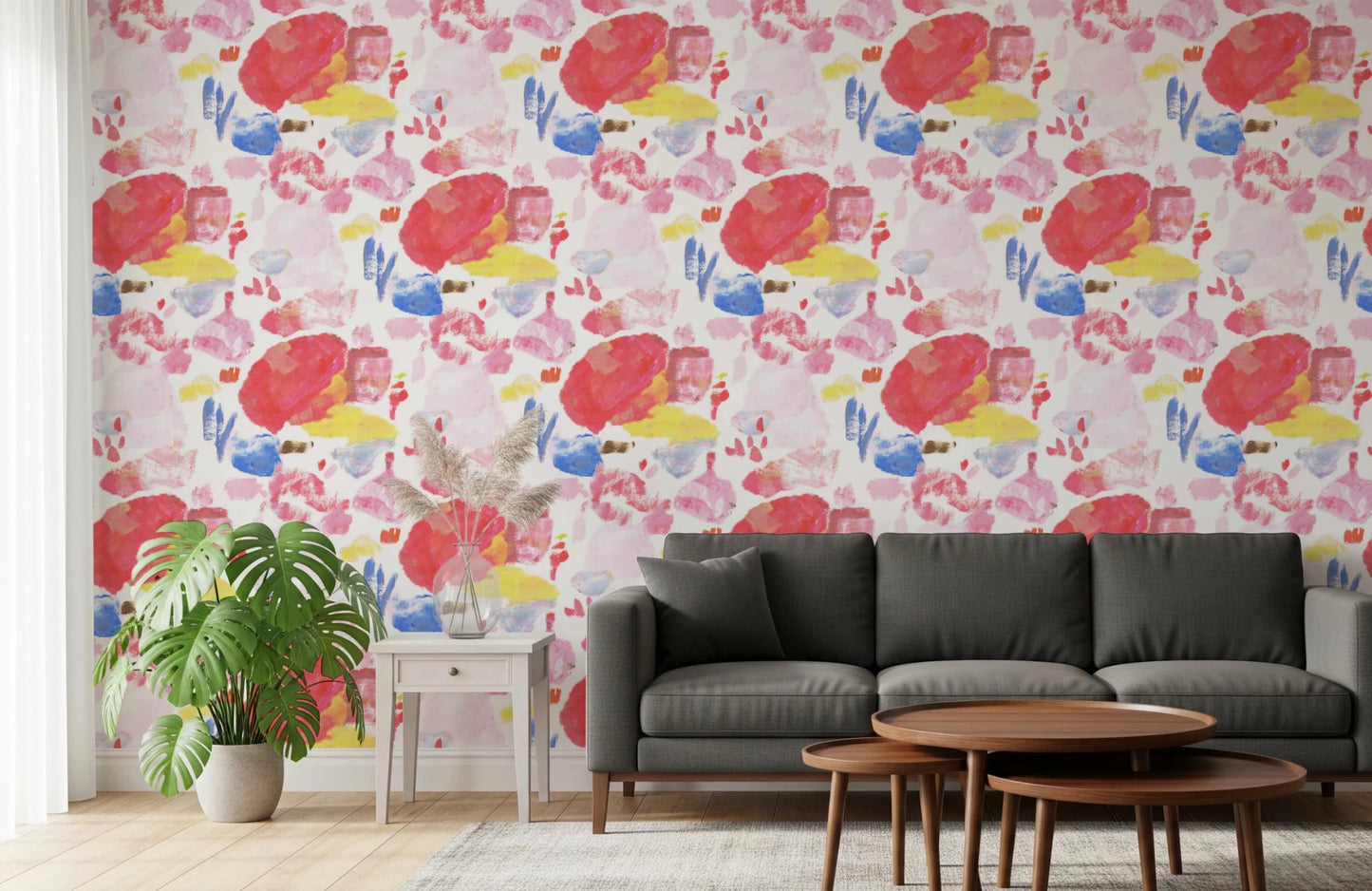 Palette of Bright Colorful Brushstrokes Wallpaper⁠