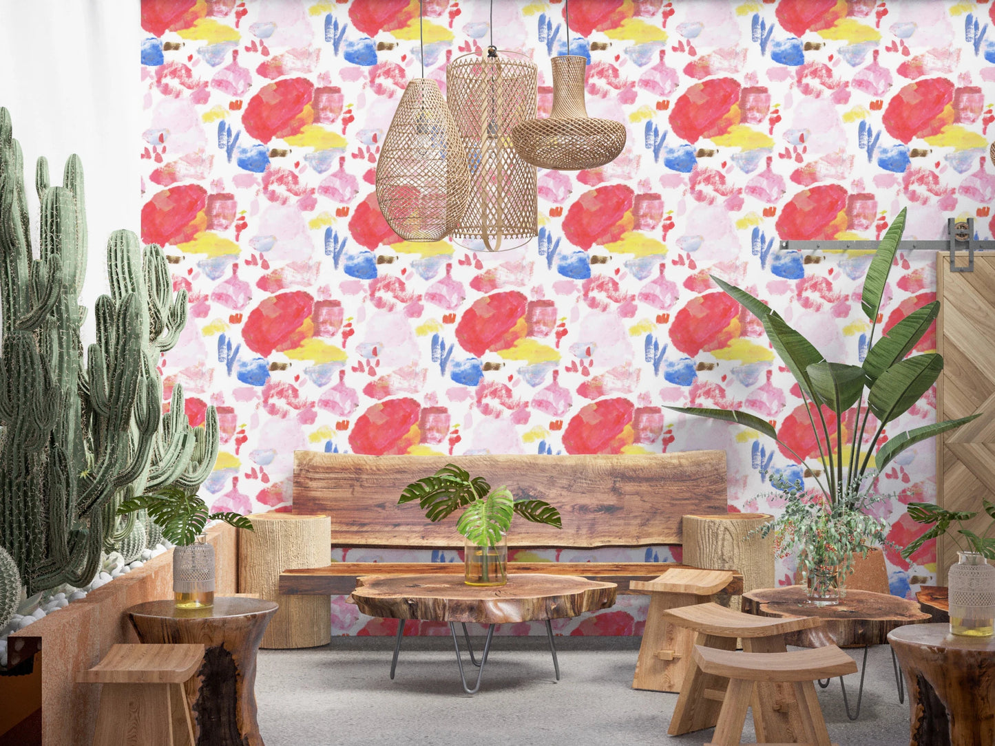 Palette of Bright Colorful Brushstrokes Wallpaper⁠