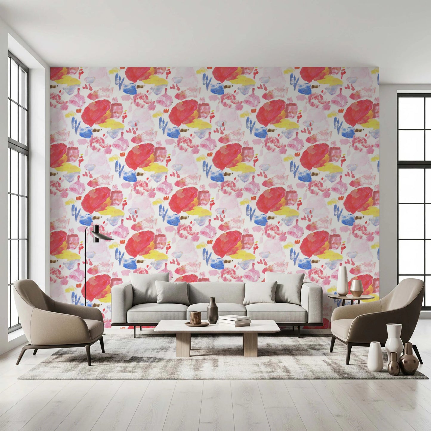 Palette of Bright Colorful Brushstrokes Wallpaper⁠