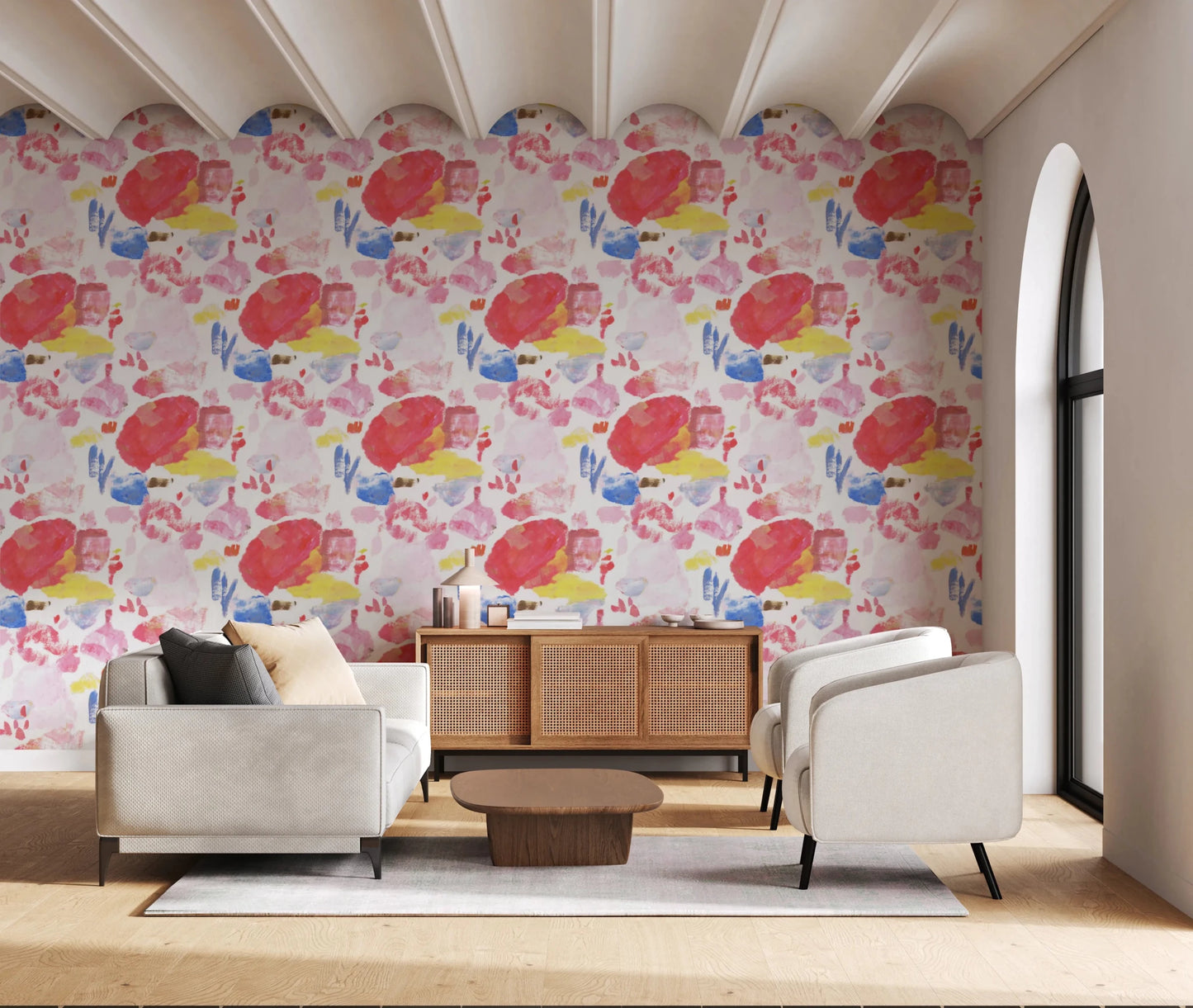 Palette of Bright Colorful Brushstrokes Wallpaper⁠