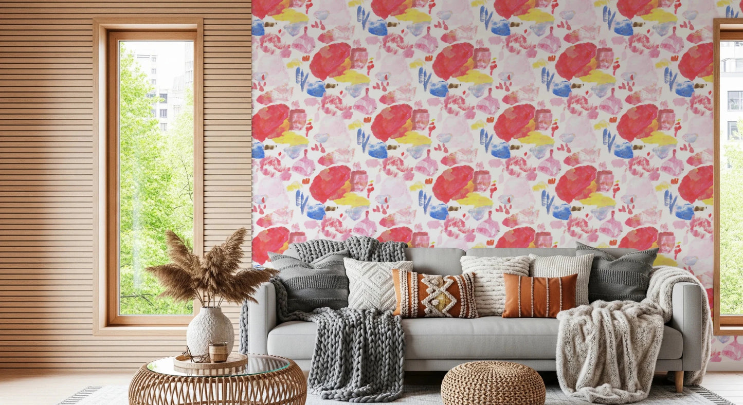 Palette of Bright Colorful Brushstrokes Wallpaper⁠