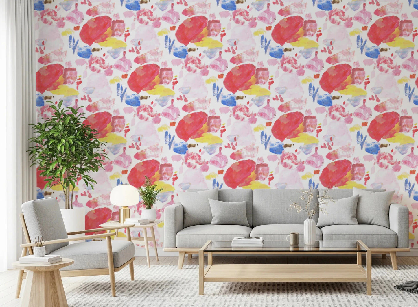 Palette of Bright Colorful Brushstrokes Wallpaper⁠