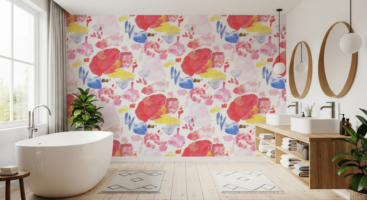 Palette of Bright Colorful Brushstrokes Wallpaper⁠