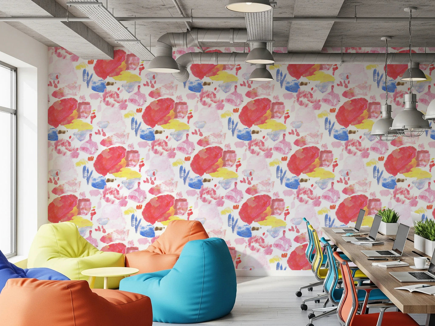 Palette of Bright Colorful Brushstrokes Wallpaper⁠