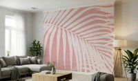 A beautiful modern art wall mural of delicate leaves.