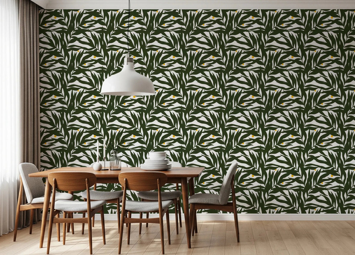 Dining room with Palm Fronds & Fruit Citrus Grove Wallpaper, GD8818