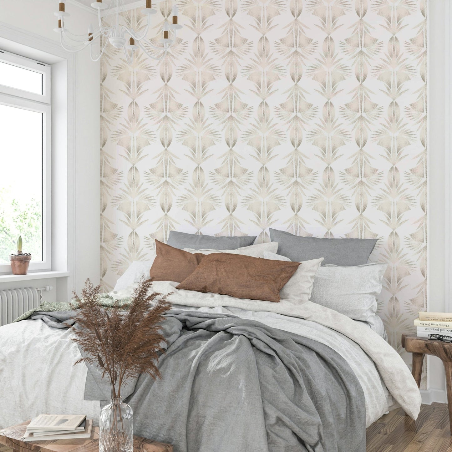 Palm Fronds: Sepia Dreams Wallpaper⁠