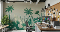 Sophisticated Palm Grove Dreams wallpaper for a professional studio.