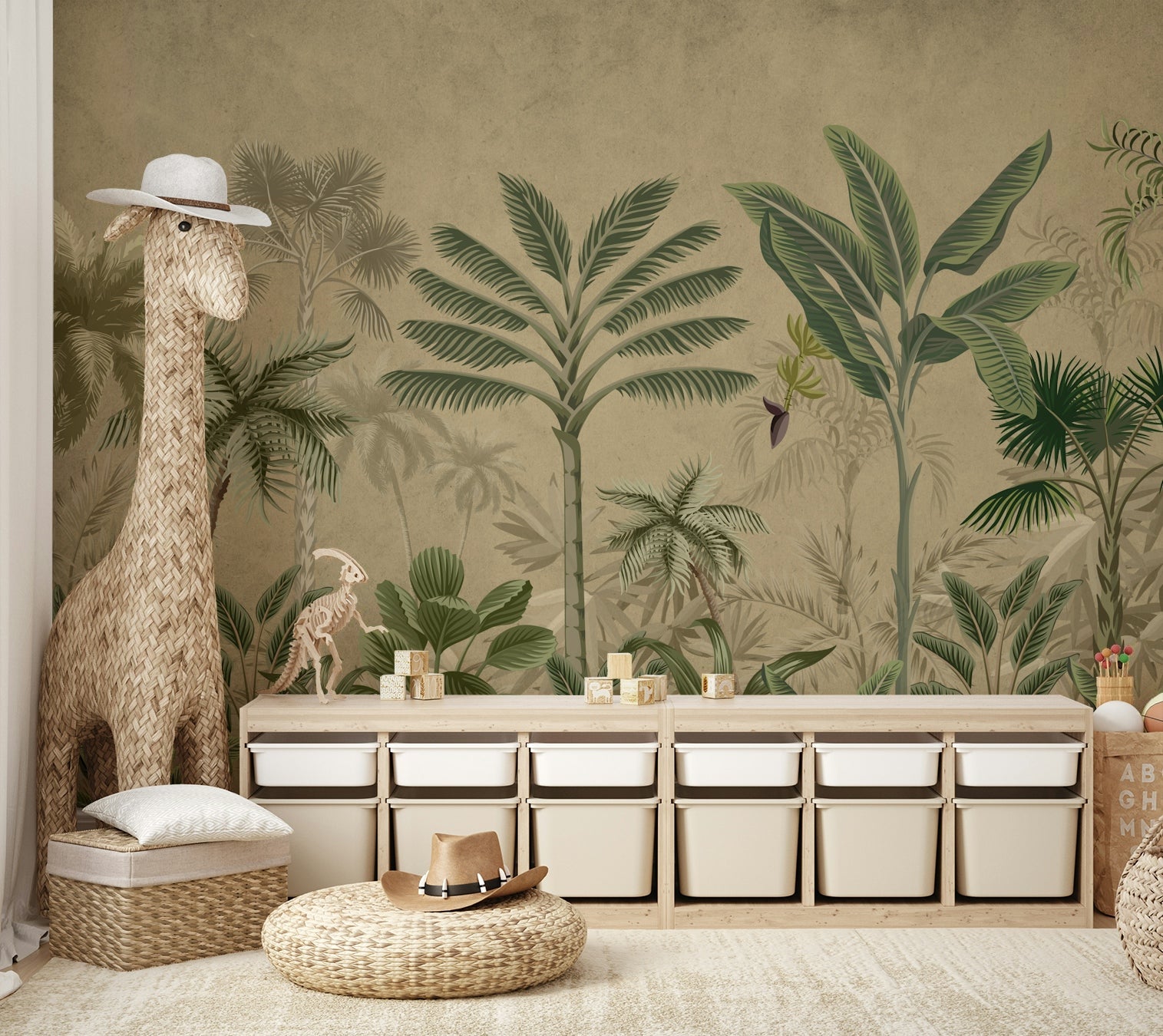 A peaceful wall mural with an organic, botanical design. GD4293

