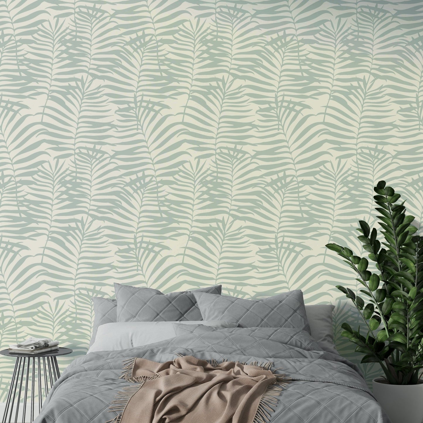An interior with a peaceful and open accent wall

