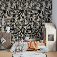 Close-up of a hand-drawn palm leaf pattern

