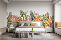 Lush tropical foliage wallpaper scene A986
