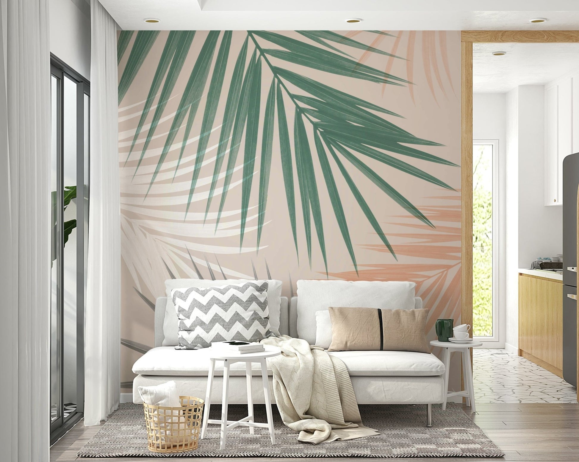 Colorful palm fronds illustration


