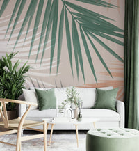 Tropical palm leaf pastel pattern

