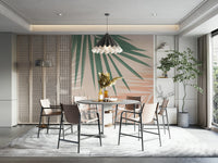 Abstract palm leaf wallpaper art

