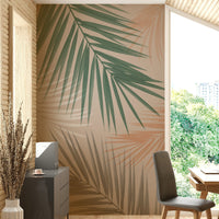Overlapping palm leaves design

