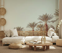Tall palm Palm Oasis Hues Wall Mural trees silhouette.