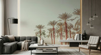 Coastal themed Palm Oasis Hues Wall Mural wall covering.