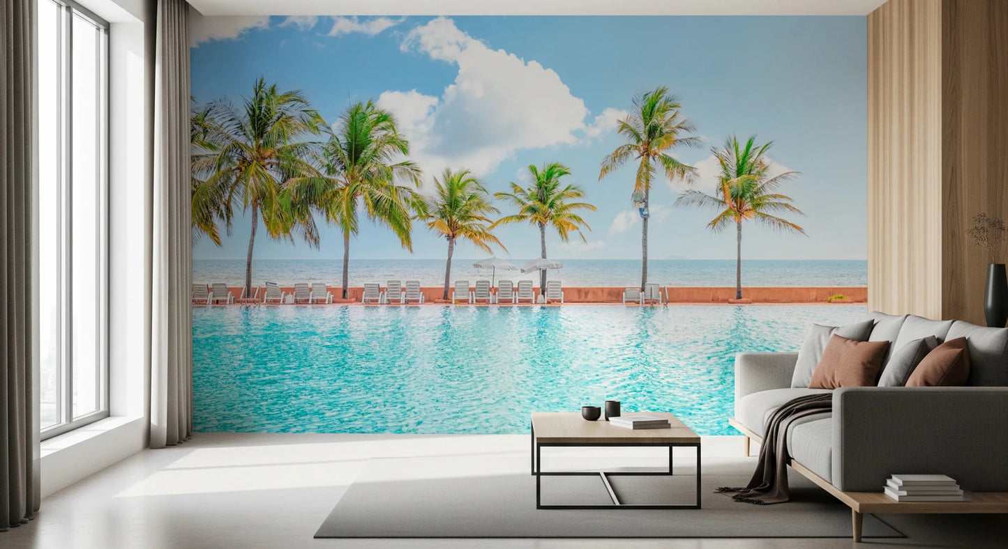 Palm Pool Escape Wall Mural