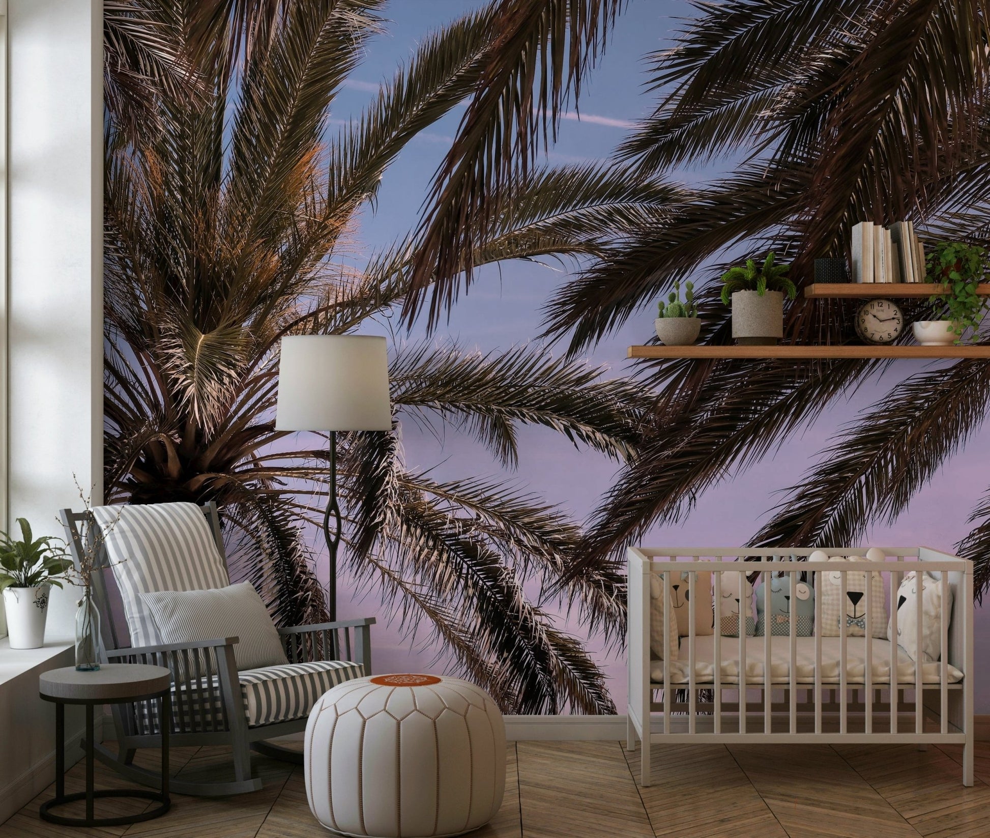 A tranquil tropical scene wall mural for your decor.