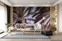 A peaceful open sky mural on decorative wallpaper.