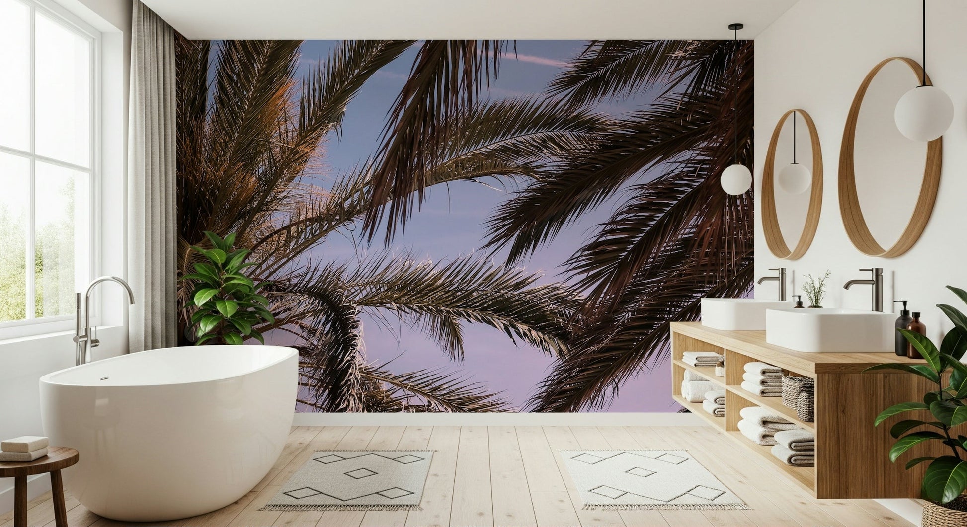 An artistic nature inspired mural for home decor.