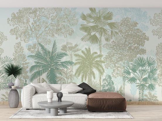 Palm tree wallpaper with tropical vibes C526
