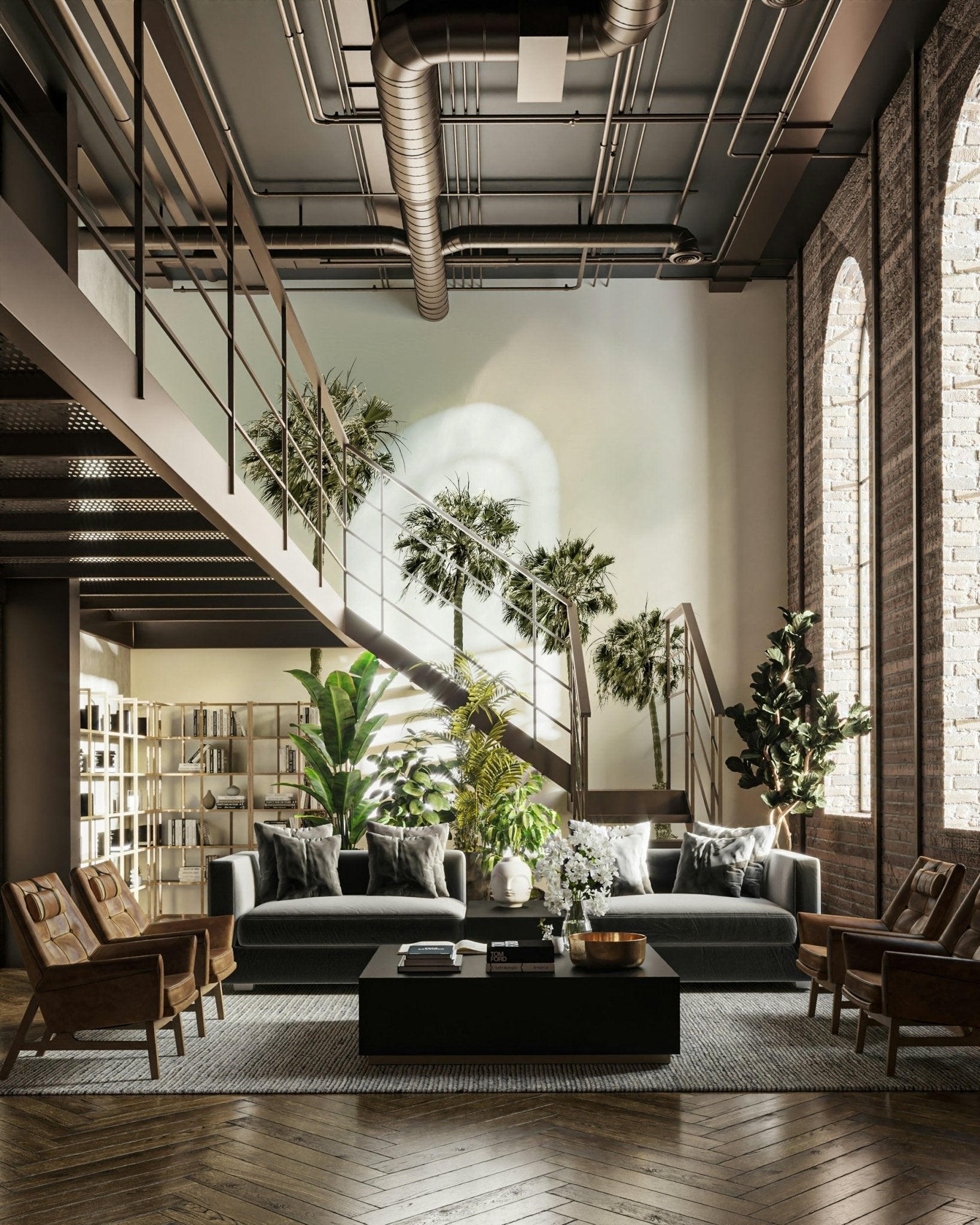 Coastal vintage wall mural with palm tree views

